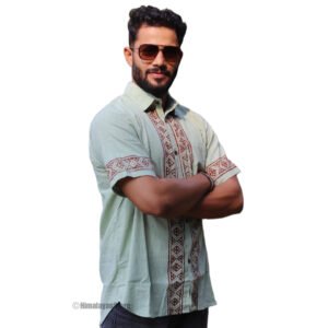 Kurta Style - Pure Cotton Shirt - Light Green
