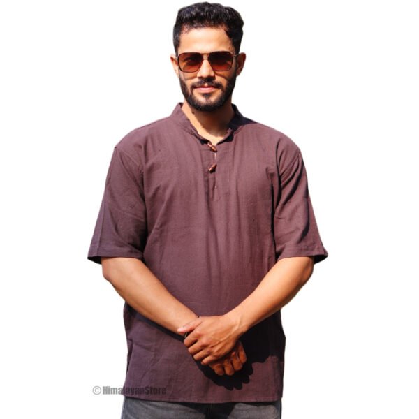 Maroon Color Short Sleeve Kurta - Image 2