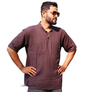Maroon Color Short Sleeve Kurta