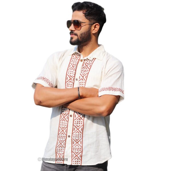 Kurta Style - Pure Cotton Shirt - White - Image 5