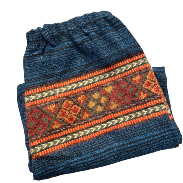 Woollen Unisex Himachali Design Trouser - Royal Blue - Image 5