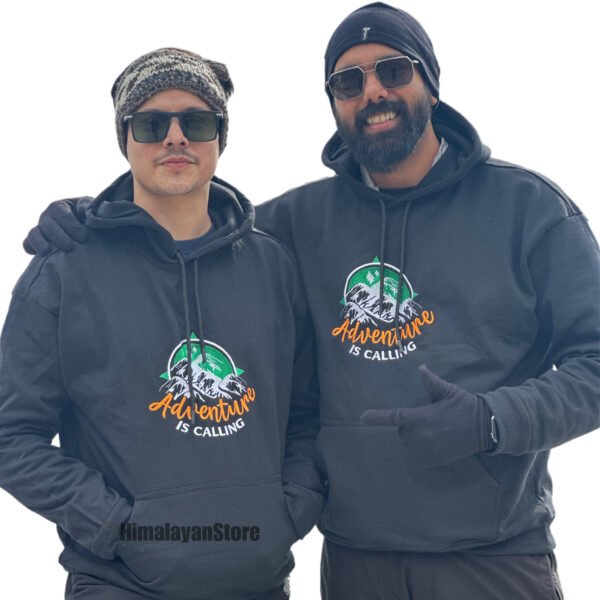 Combo - Adventure is Calling Unisex Embroidered Drop Shoulder Hoodie - 430 GSM - Image 3