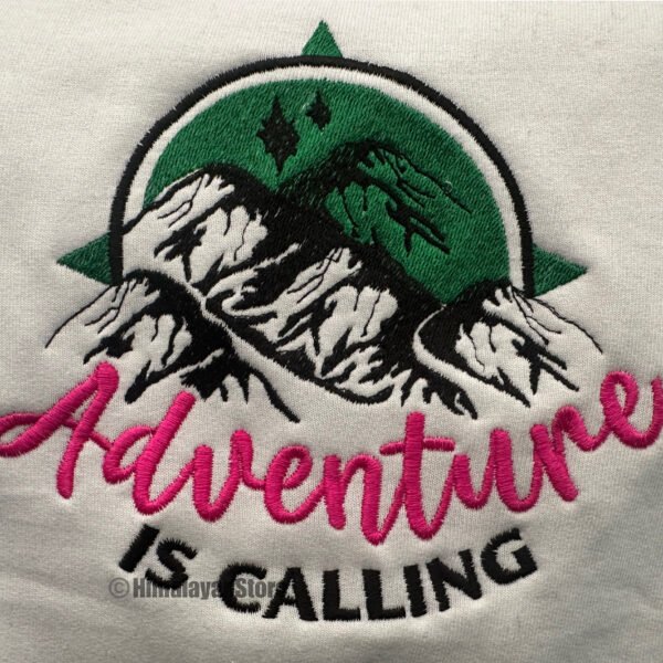 Combo - Adventure is Calling Unisex Embroidered Sweatshirt - White and Black - Image 8