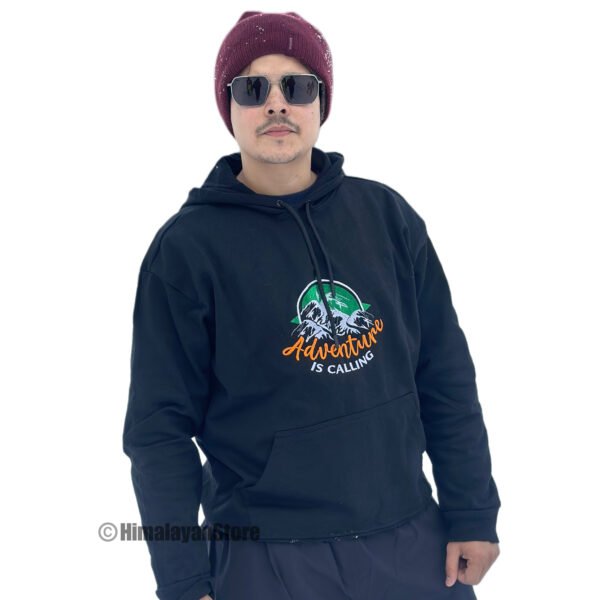 Combo - Adventure is Calling Unisex Embroidered Drop Shoulder Hoodie - 430 GSM - Image 6