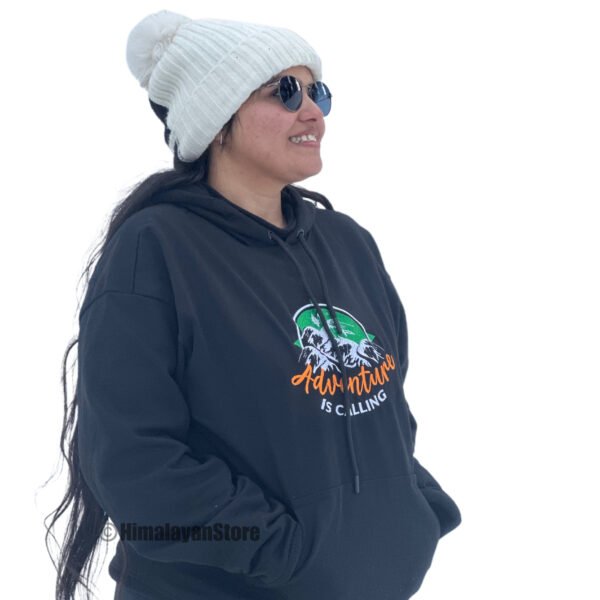 Combo - Adventure is Calling Unisex Embroidered Drop Shoulder Hoodie - 430 GSM - Image 4