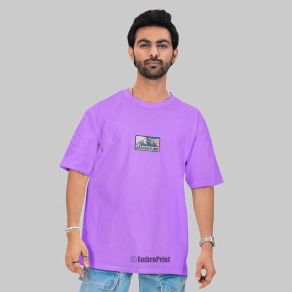 Adventure Awaits Embroidered Oversized Unisex Tshirt - Image 5