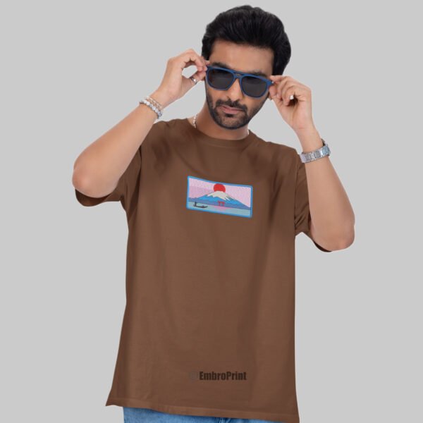 Mount Fuji Embroidered Oversized Unisex Tshirt - Image 7