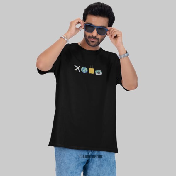 Travel Essentials Embroidered Oversized Unisex Tshirt - Image 4