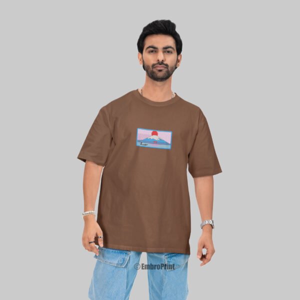 Mount Fuji Embroidered Oversized Unisex Tshirt - Image 9