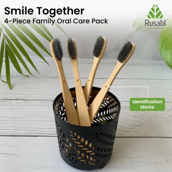 Organic Bamboo Toothbrush for Adults (Pack of 2) Manual, Charcoal Activated Soft Bristles, Identification Marks, Biodegradable, Anti-Bacterial, Eco-friendly, Natural (Copy) - Image 8