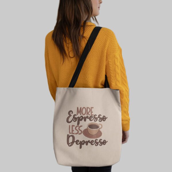 More Espresso Embroidered Canvas Tote Bags Bulk Shopping Bag for Crafts, Reusable Grocery Bag, 14 X 16 Inch - Image 7
