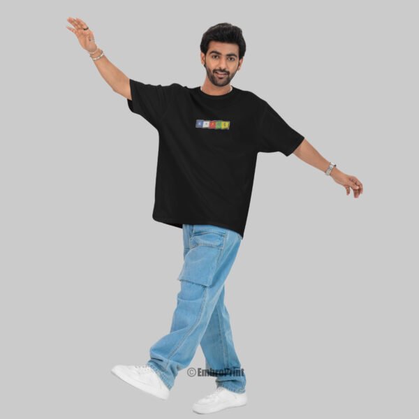 Ladakh Flag Embroidered Oversized Unisex Tshirt - Image 5