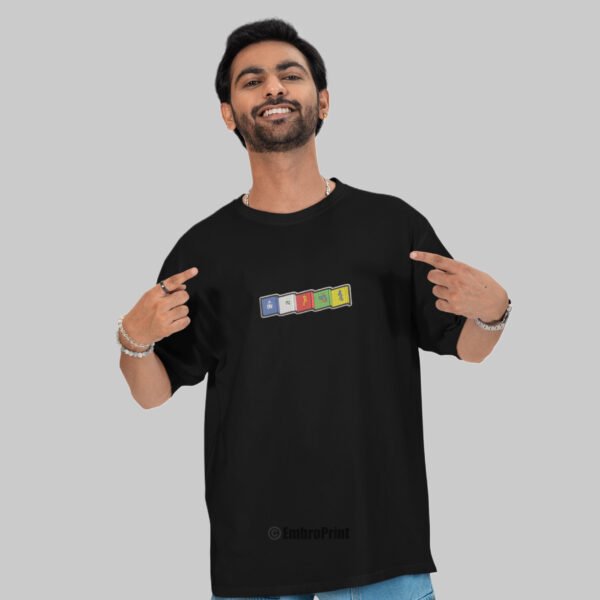 Ladakh Flag Embroidered Oversized Unisex Tshirt - Image 6