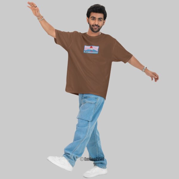 Mount Fuji Embroidered Oversized Unisex Tshirt - Image 5