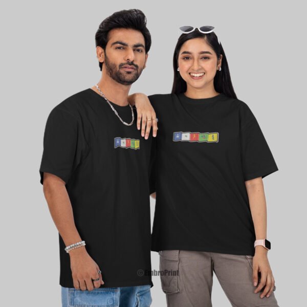 Ladakh Flag Embroidered Oversized Unisex Tshirt