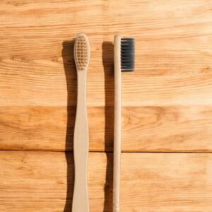 Organic Bamboo Toothbrush for Adults (Pack of 2) Manual, Charcoal Activated Soft Bristles, Identification Marks, Biodegradable, Anti-Bacterial, Eco-friendly, Natural (Copy)
