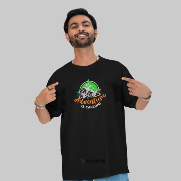 Adventure is Calling Embroidered Oversized Unisex Tshirt - Image 5