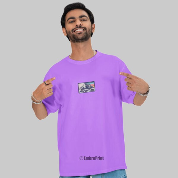 Adventure Awaits Embroidered Oversized Unisex Tshirt