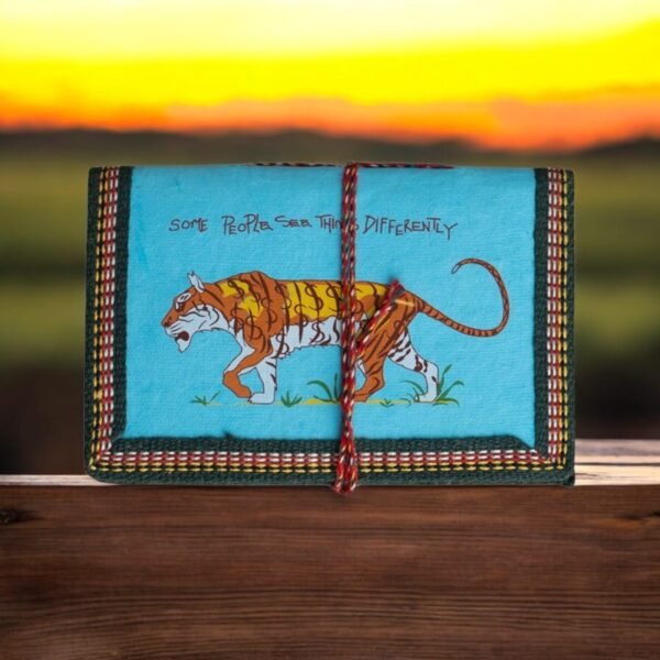 Save Tiger Handmade Diary - Vintage Diary Notebook With Thread Closure - Image 2