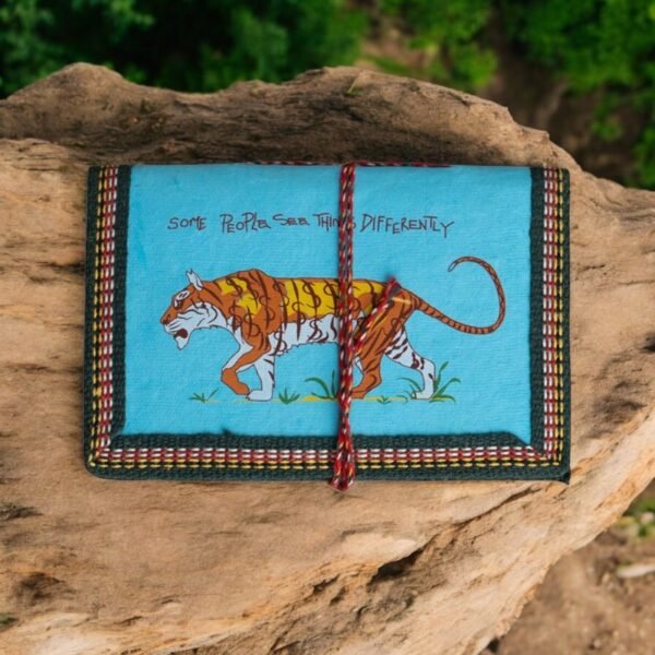 Save Tiger Handmade Diary - Vintage Diary Notebook With Thread Closure