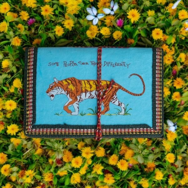 Save Tiger Handmade Diary - Vintage Diary Notebook With Thread Closure - Image 4