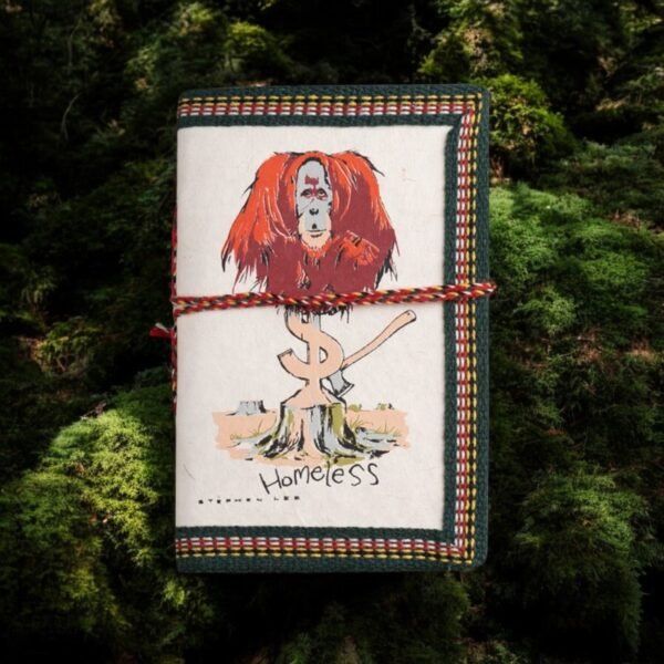 Deforestation Awareness Handmade Diary - Vintage Diary Notebook With Thread Closure - Image 2
